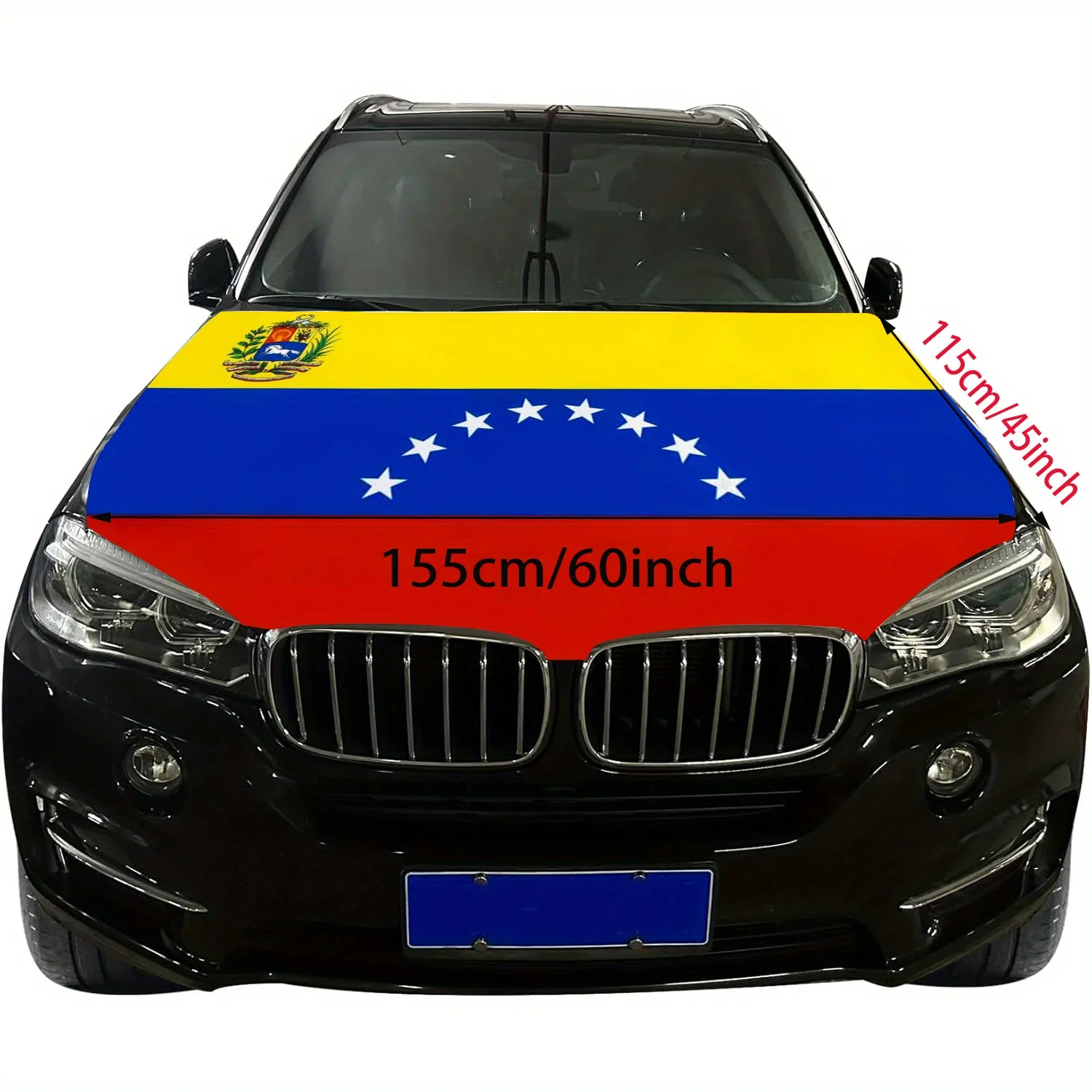 Venezuelan National Flag Car Hood cover, Car Flags and Mirror Cover Caps, Polyester Patriotic Car Accessories Decorations