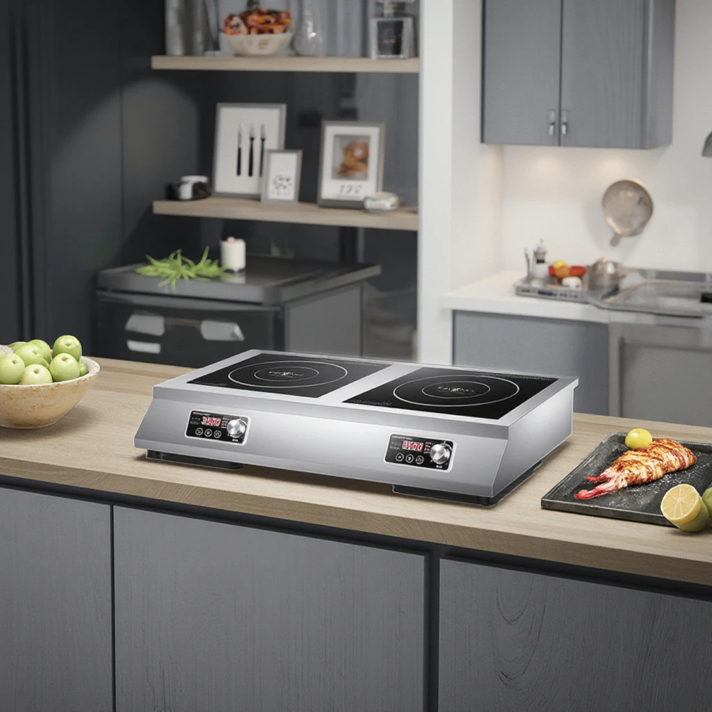 Портативная электрическая индукционная кухонная плита из нержавеющей стали, промышленная плита, варочная панель, кухонные машины