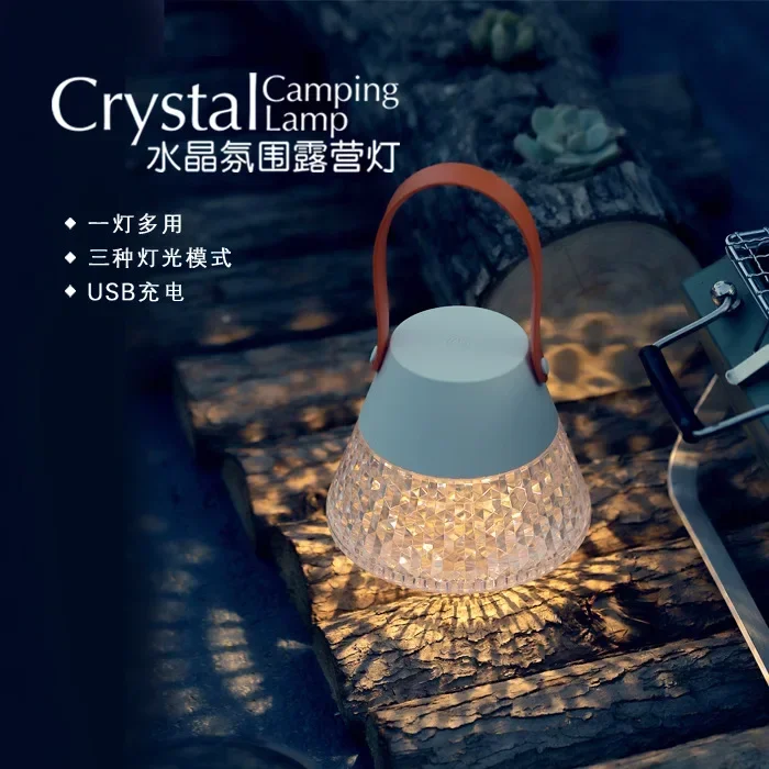 Portable Light Camping Lantern Multifunctional Lamp Rechargeable Led Outdoor Diamond Touch Bedside Tabletop Decoration Desk New