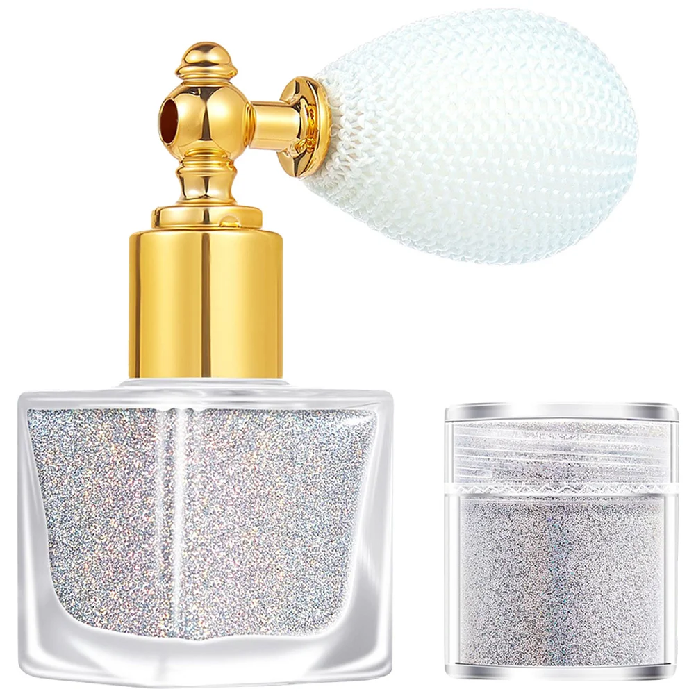 1 Set Glitter Powder Spray Body Highlighter Shimmer Makeup Face Hair Silver Sparkling Dust For Party Wedding Birthday