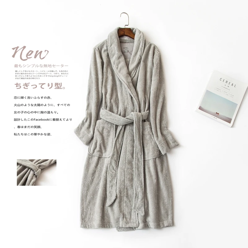 Tessuto asciugamano di colore puro abiti in puro cotone donna e uomo semplici amanti accappatoi Hotel coppie kimono robes 0953