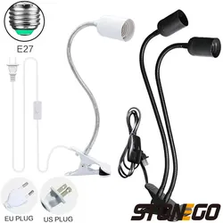 STONEGO E27 Dual Head LED Light Socket Clip Suitable 360° Rotatable and Adjustable Creative for Various Lighting Scenes
