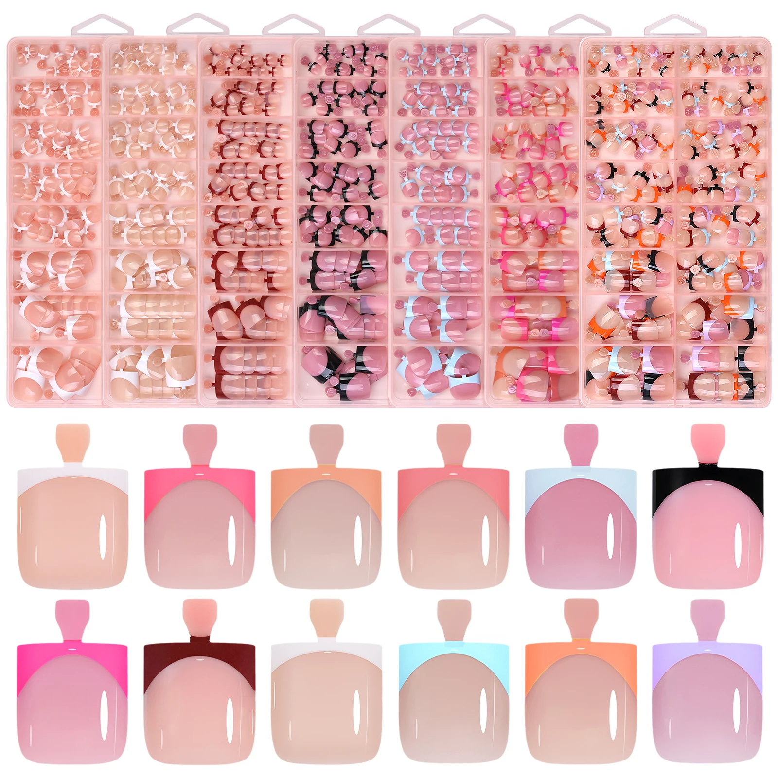 160 Stück Nude Kurze Quadratische Soft-Gel Press-On Zehennägel, Vorgefertigte Künstliche Zehennägel, Wiederverwendbare Acryl-Kunstnägel, DIY Salonbedarf – Detail 8
