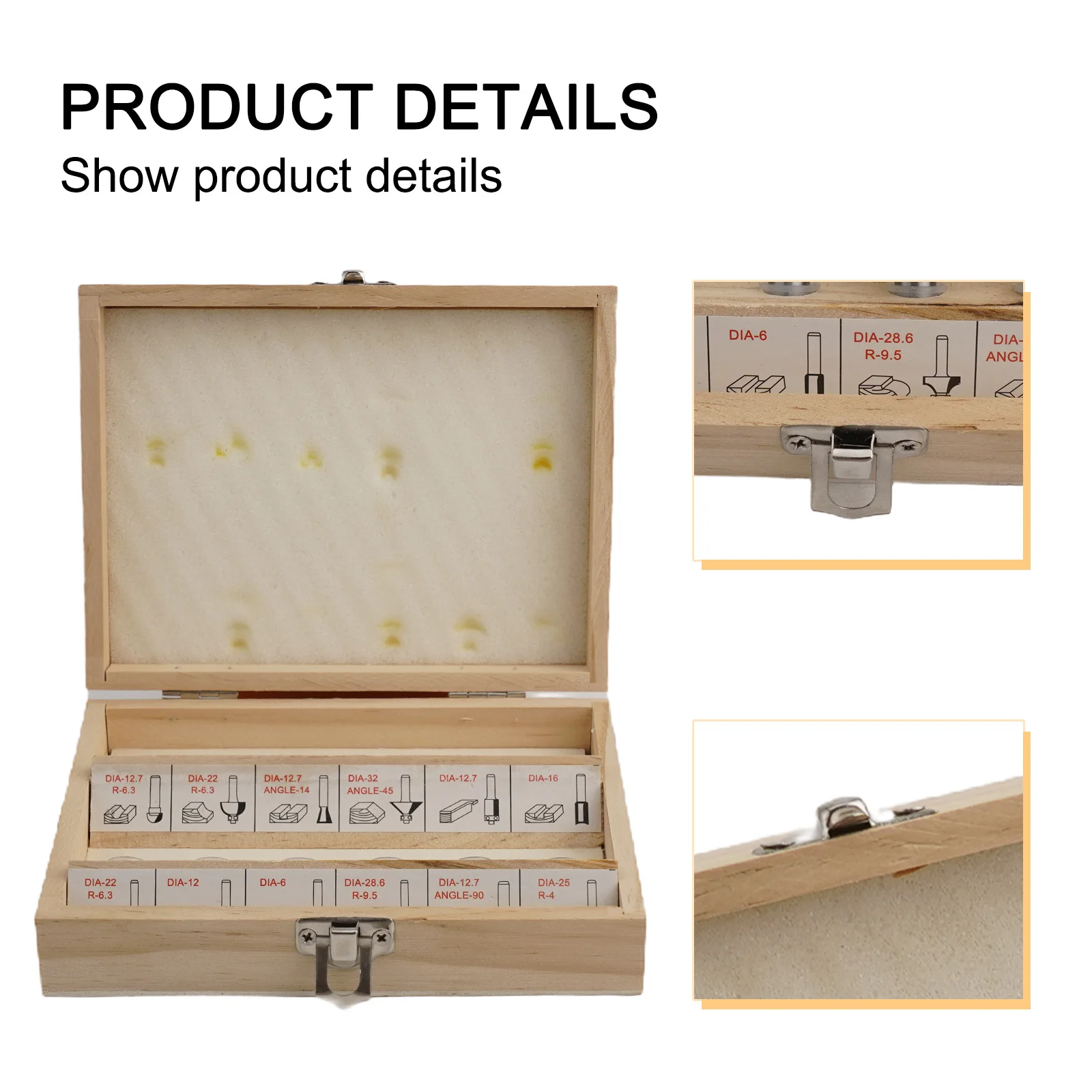 High Performance Engraving Machine Trimming Set with Yellow Woodworking Milling Cutters 8MM Handle Yellow Color