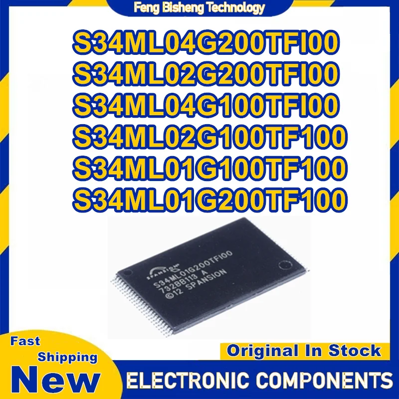 

5PCS S34ML04G200TFI00 S34ML02G200TFI00 S34ML04G100TFI00 S34ML02G100TF100 S34ML01G100TF100 S34ML01G200TF100 TSOP-48 IC New