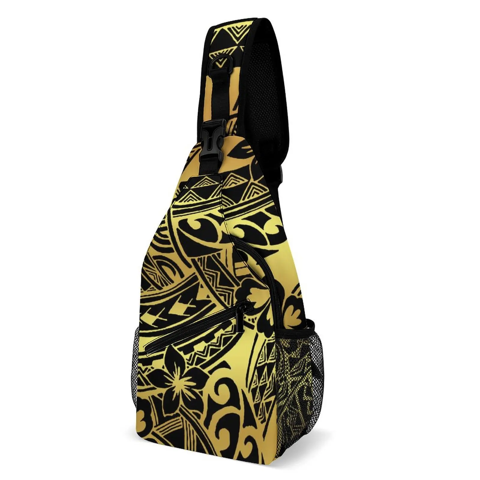 Chest Bag Men'S And Women'S Universal Running And Riding Bag Leisure Sports Multi-Functional Storage Bag Polynesian Print