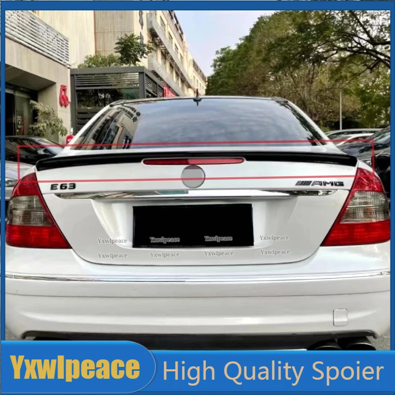 For Benz W211 2002-2009 Spoiler E240 E280 E320 E350 E63 ABS Plastic Primer Color  Rear Trunk Wing Spoiler Car Accessories