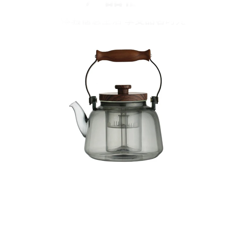 High Borosilicate Glass Teapot with Tea Strainer Infuser Flower Puer Kungfu Tea Set Kettle Household Lifting Beam Heated Kettle