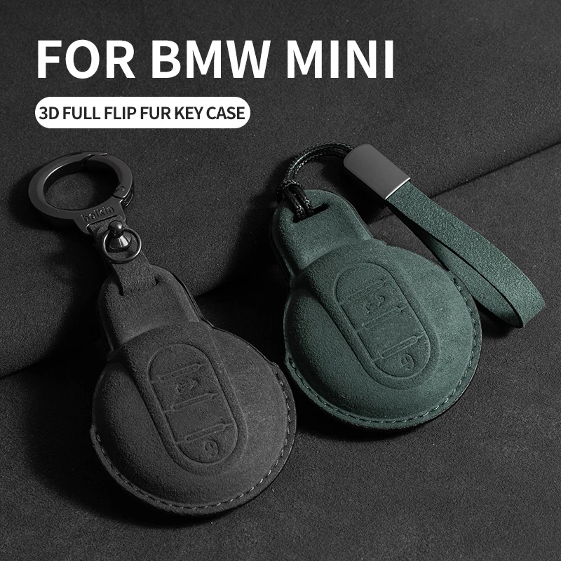 

Suede Leather Car Remote Key Case Cover For BMW Mini Cooper F55 F56 F57 F54 F60 JCW Clubman Countryman Key Proteector Shell Fob