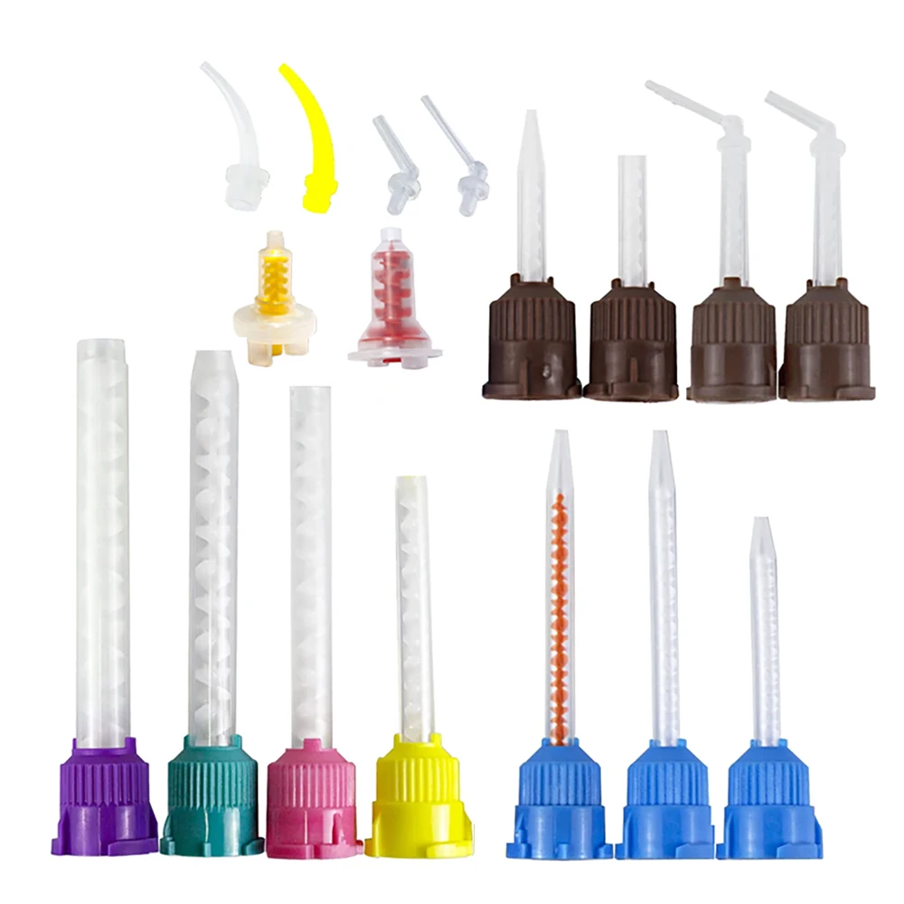 50pcs/Bag Dental Mixing Tips Impression Materials Denspay Lab Denture Disposable Color Tubes Disposable Mixed Head