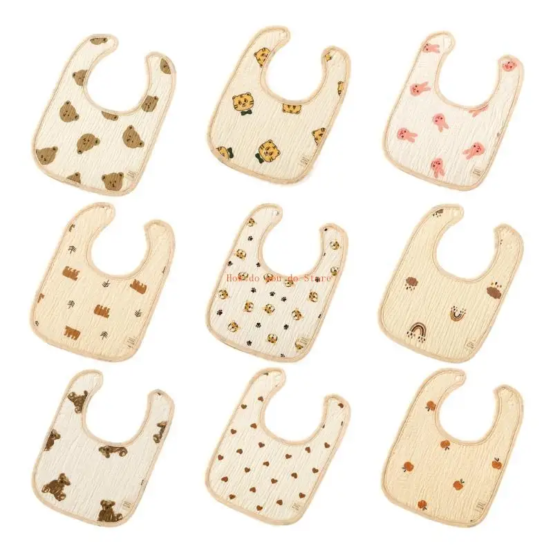 

19QF Breathable Burp Cloth 6-Layer Absorbent Saliva Towel for Infant Drooling Eating