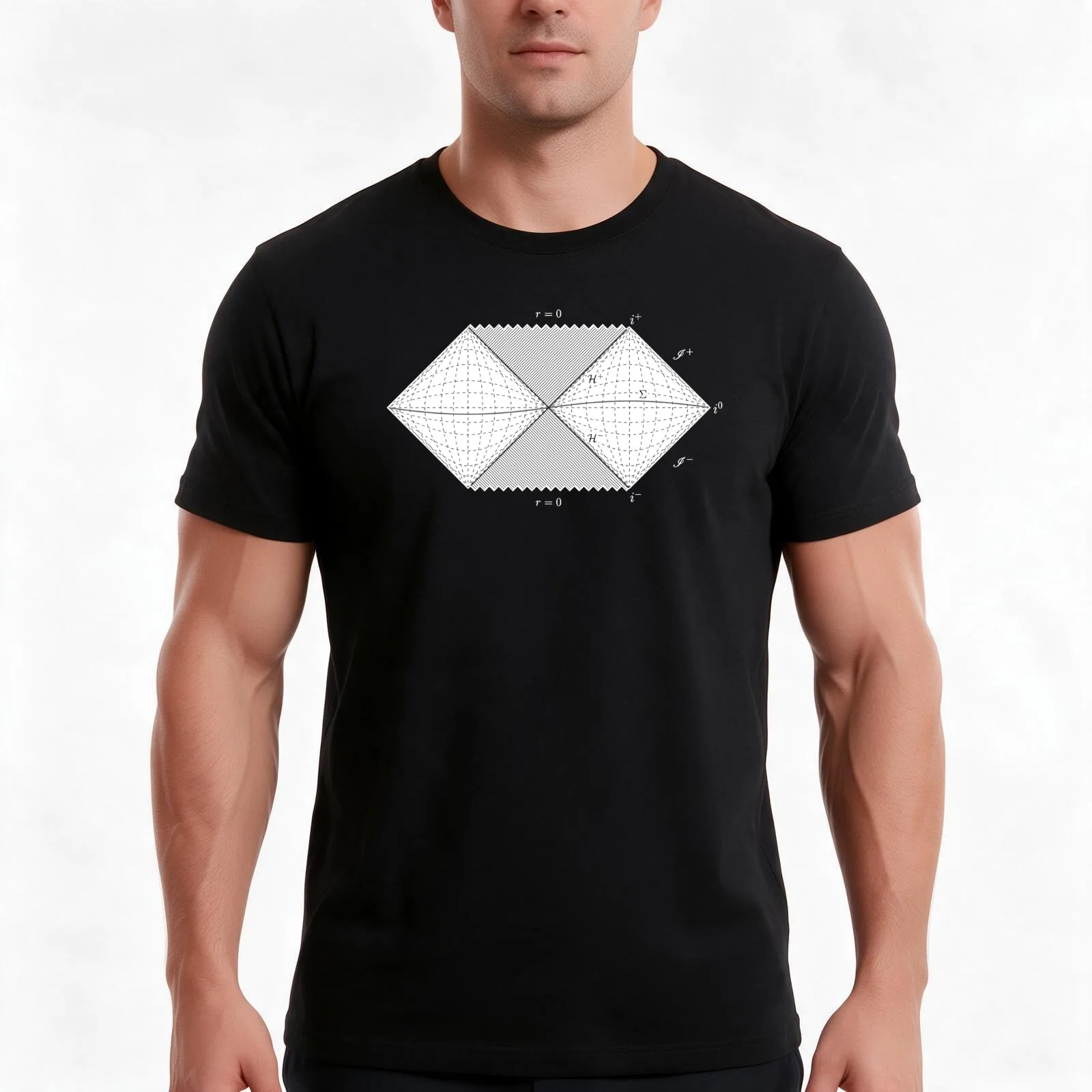penrose diagram general relativity and physics T-Shirt Summer Casual Cotton Tee Oversized Streetwear Tops Unisex Men Women