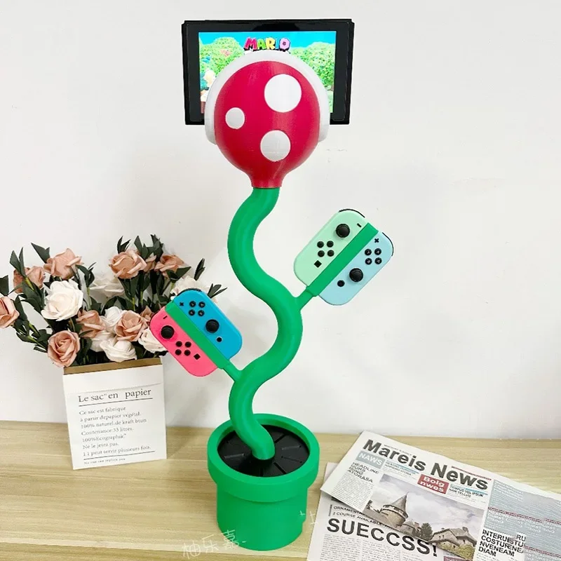 Switch Stand Storage Holder NS Cannibal Flower Organizer Rack USB Rechargeable Switch Stand Desktop Ornament Room Decor Gift