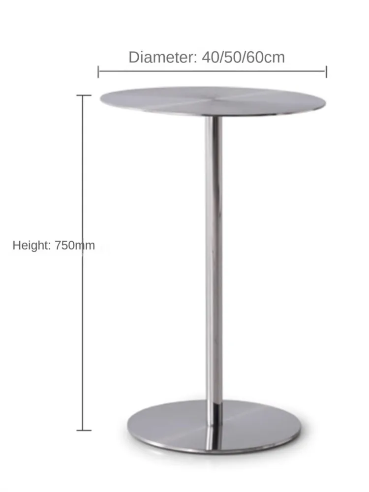 MOMO Simple Modern Industrial Style Cafe Stainless Steel Small Round Table Outdoor Leisure Round Iron Table Metal Dining Table