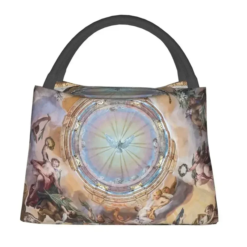 Dome Fresco Of Melk Abbey Church Insulated Lunch Tote Bag Women Baroque Resuable Thermal Cooler Bento Box Outdoor Camping Travel