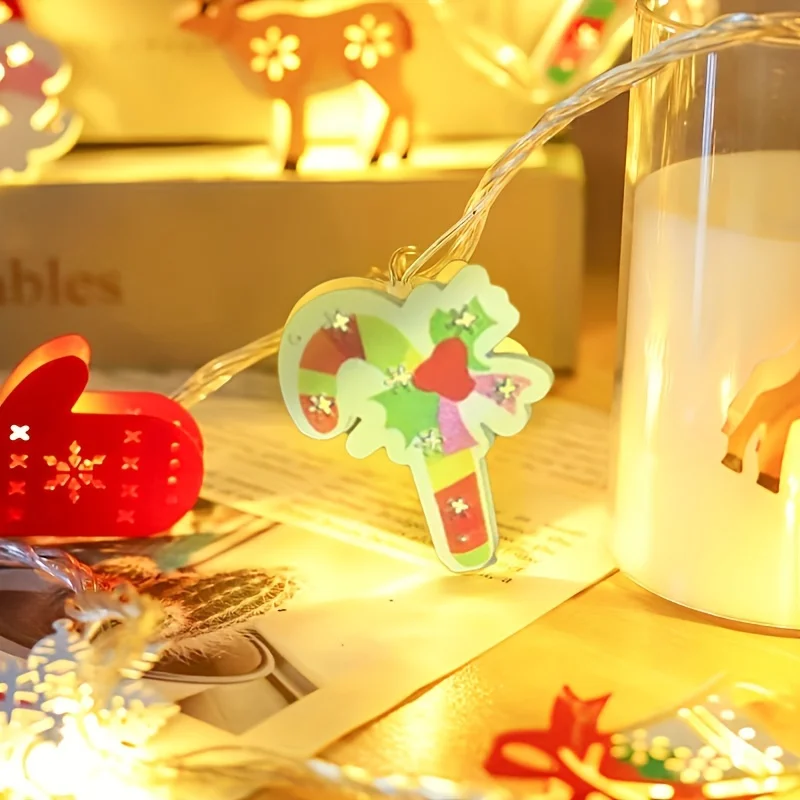 LED Christmas Garland String Lights Santa Ball Star Snowman LED a batteria decorativo Fairy Light Party decorazioni di capodanno