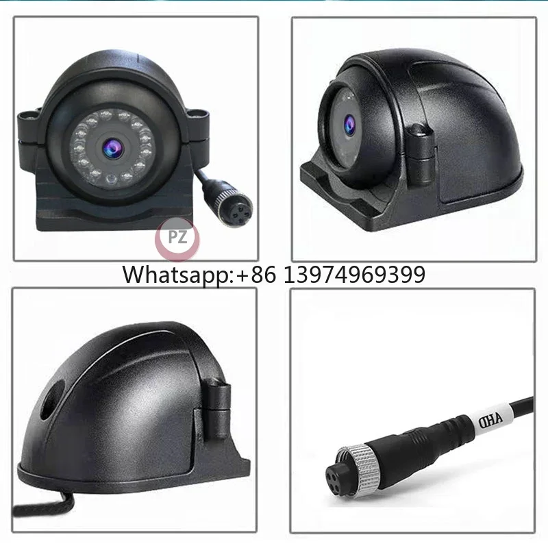 12V/24V AHD Vehicle Backup Camera 4Pin Aviation Cable Car Rear View Camera Of DVR  For Truck/Trailer/Pickups 12 IR Light