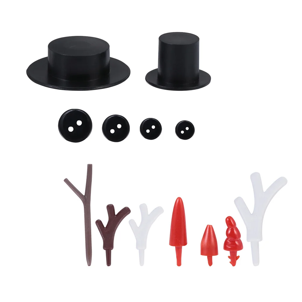 

302 шт. Снеговик Diy комплект для украшения пластиковые пуговицы шапки нос для детей ремесло Рождественский декор двора открытый набор снеговика ручной работы