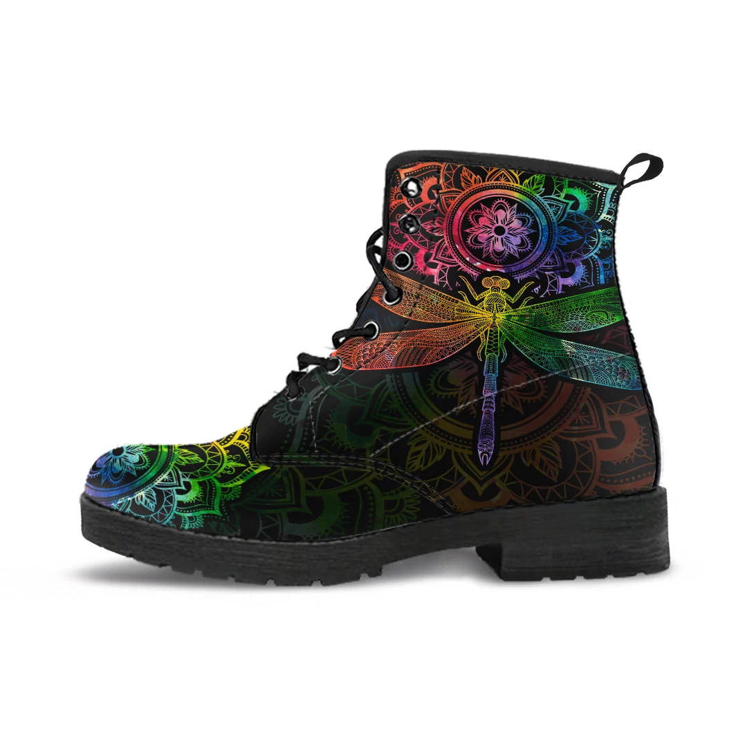 Dragonfly Design Casual Women Short Boots Dropshipping Ladies Ankle Boots Street Vulcanized Rubber Sole Female's Comfy Booties