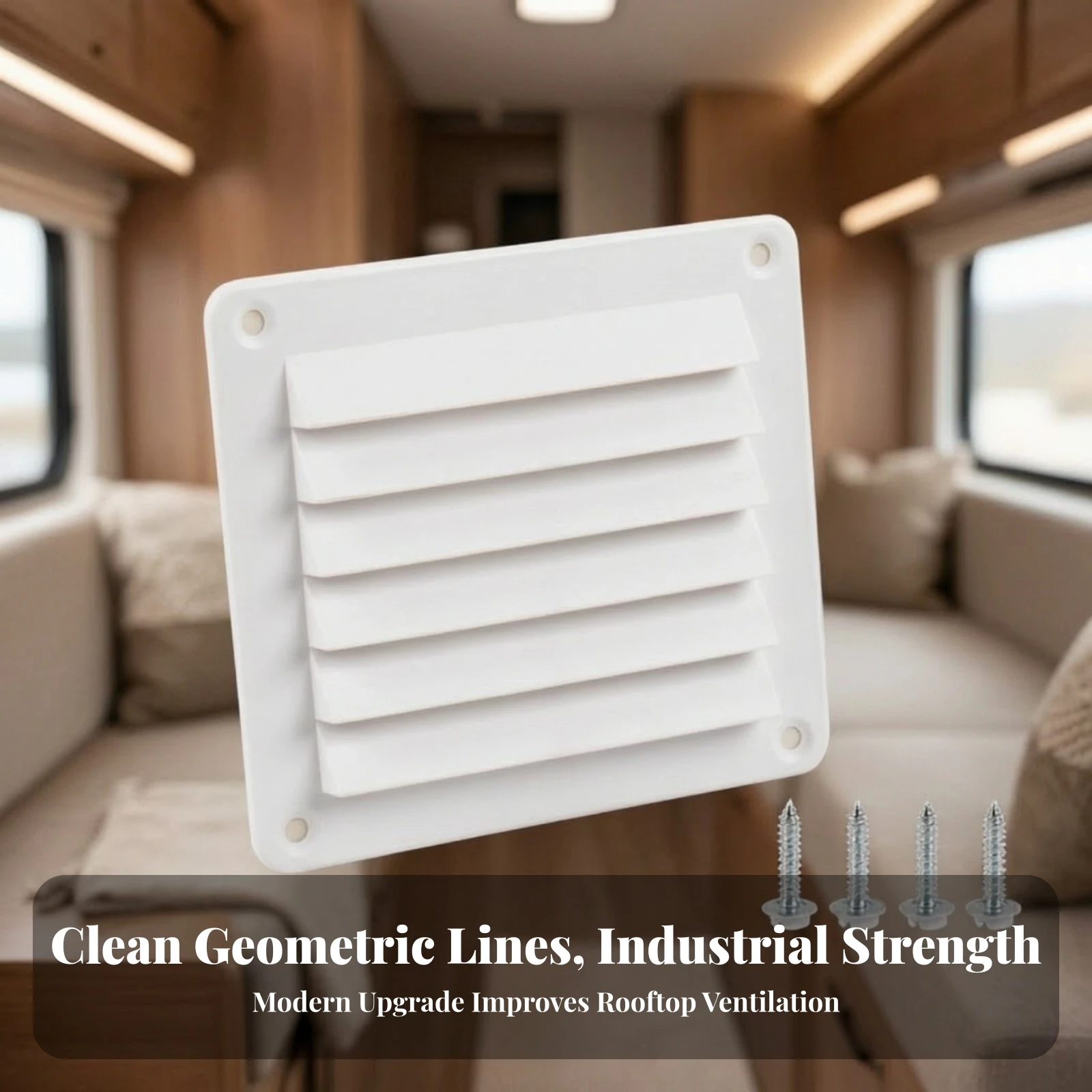 Roof Vent Grille Rectangular Louvered Vent Cover for RV Owners, Ventilation Upgrade