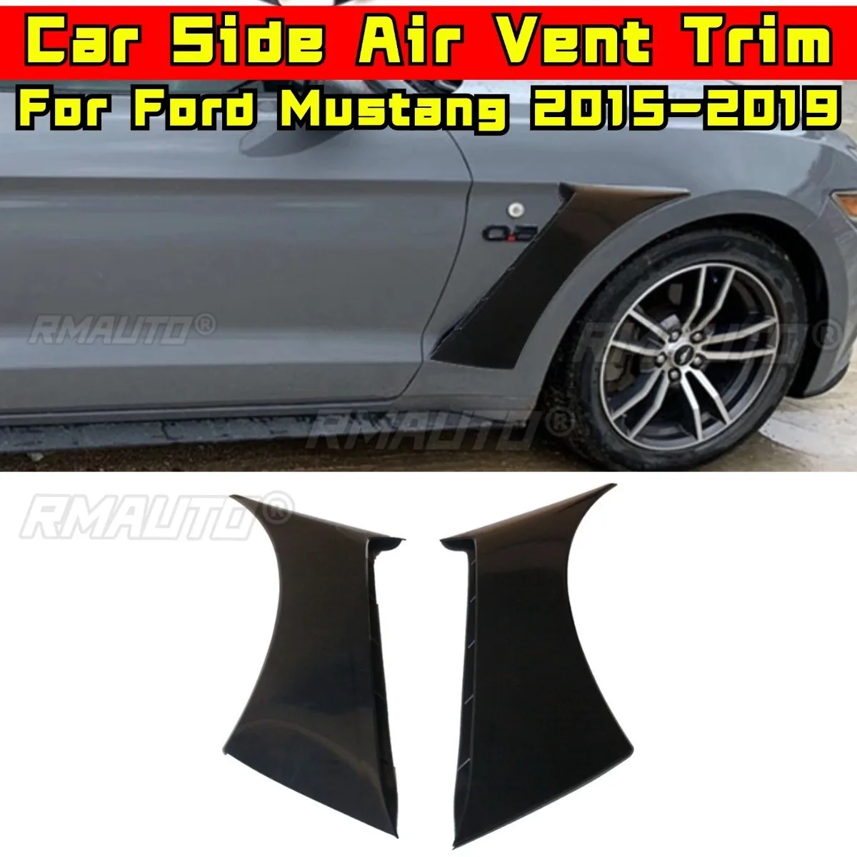 

Car Side Bumper Air Intake Vent Splitte Accessories for Ford Mustang 16-23 Front Bumper Splitter Cover Air Vent Trim Body Kit