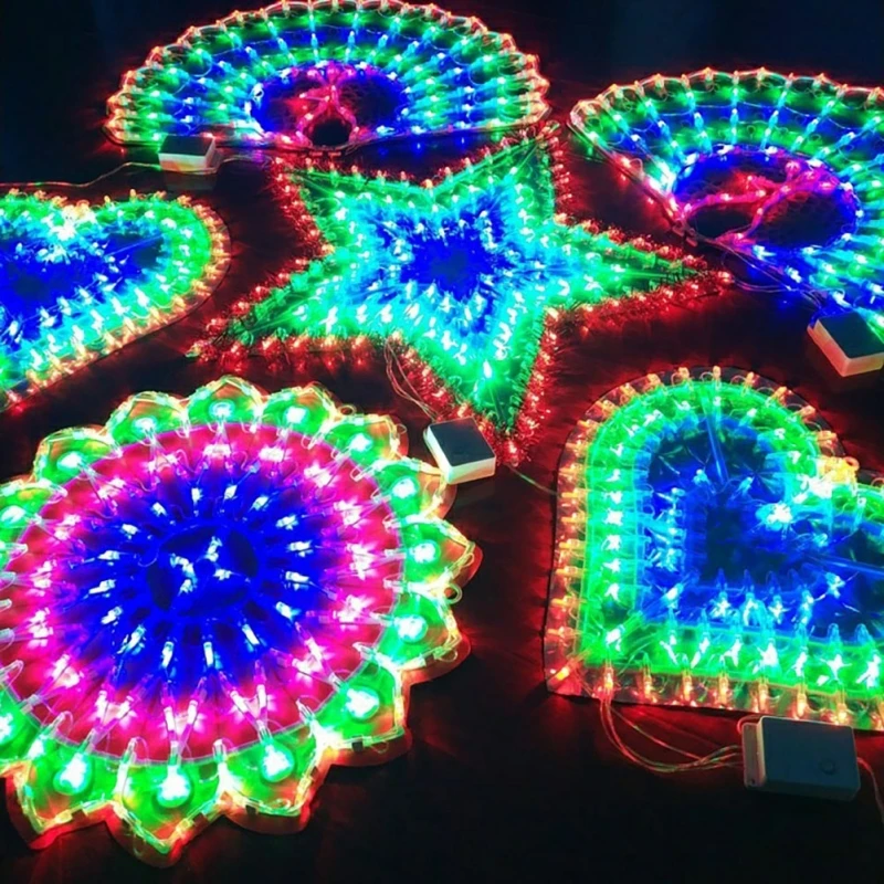 LED Peacock Sun Lights para decoração, plug-in, romântico, iluminação do feriado, varanda, Natal, sete cores