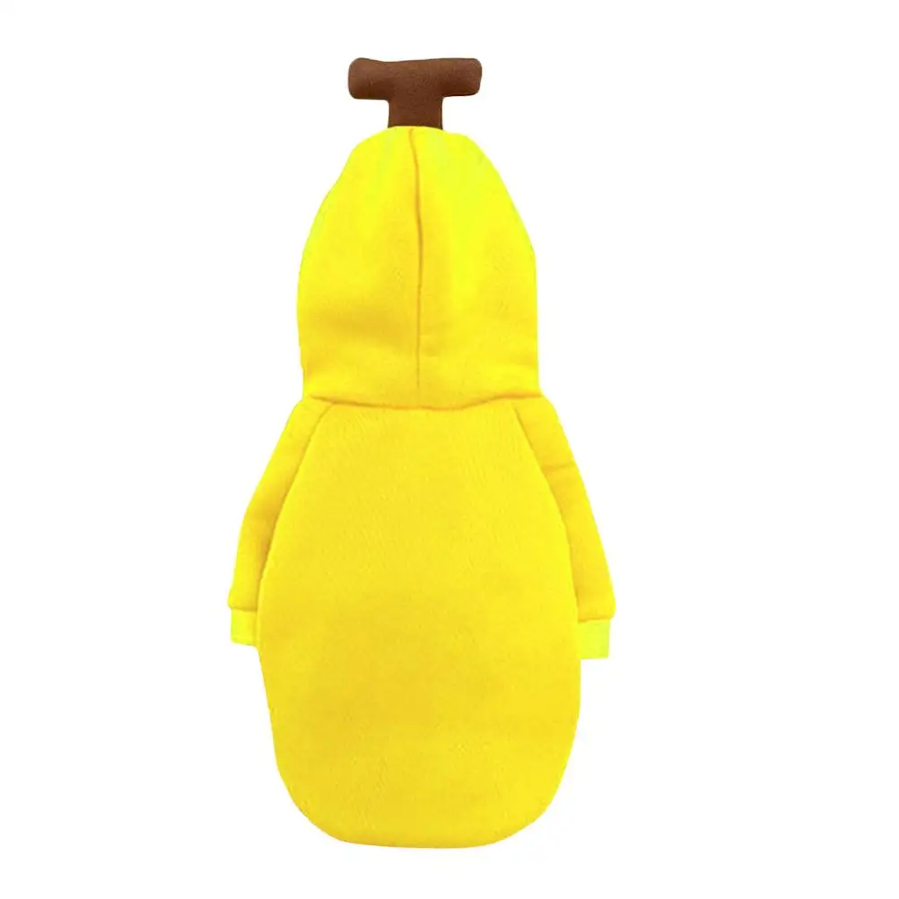 

Banana Dog Hoodie Creative Polyester Outfit Warm Autumn Winter Clothes Puppy Shirts Costumes Sweater Small Size