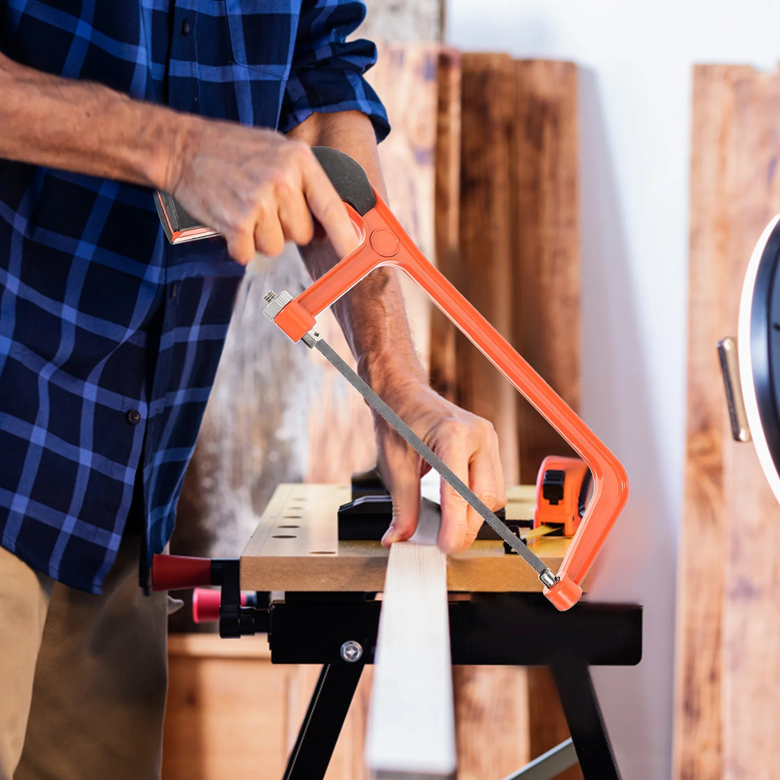 منشار صغير محمول من سبائك الألومنيوم، قبضة مريحة، أداة مدمجة خفيفة الوزن لمشاريع تشذيب قطع الخشب بنفسك #1
