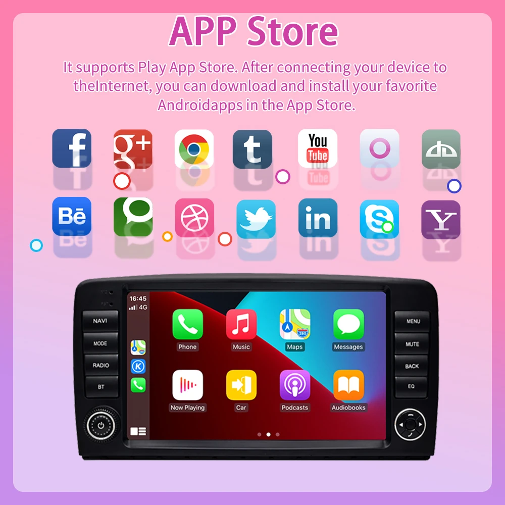 لمرسيدس بنز R-Class (W251 R280 R300 R320 R350) أندرويد 13 راديو السيارة Carplay أندرويد مشغل فيديو الوسائط المتعددة التلقائي