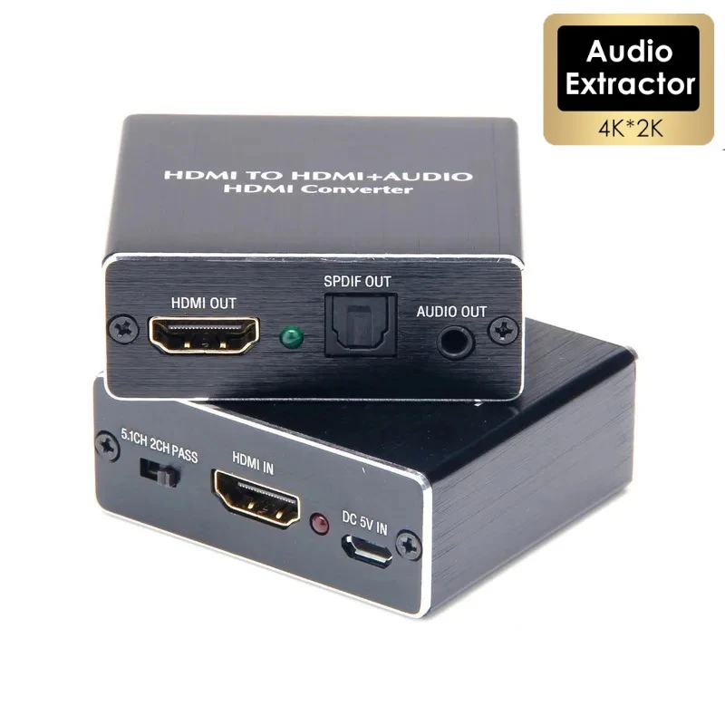 4K X 2K Video Audio Extractor HDMI-Compatible To 3.5MM Audio Converter SPDIF Optical TOSLINK Stereo Out Splitter Adapter