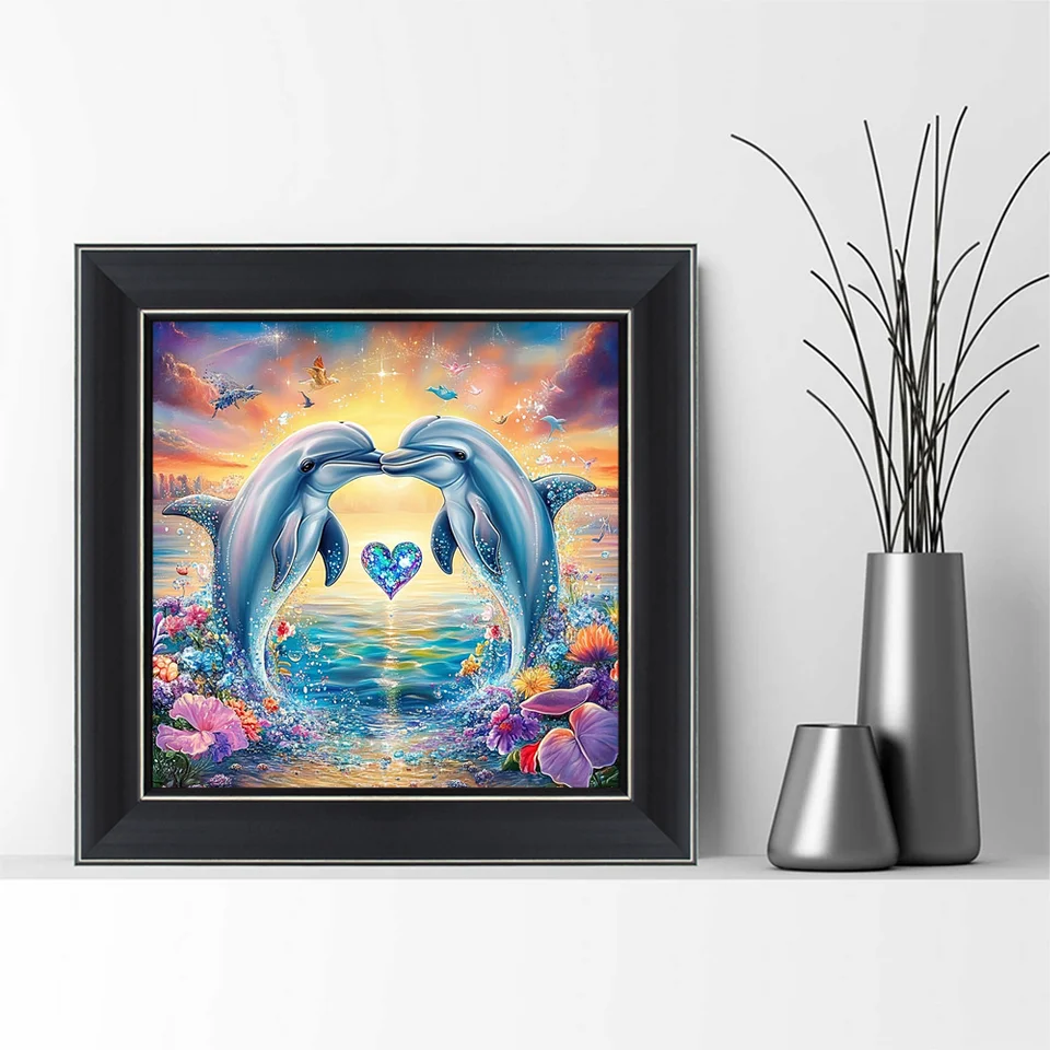 Momoart New Arrival Diamond Painting Dolphin Animal Wall Decor DIY