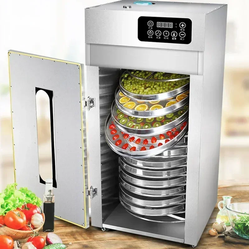 15-Layer 3000W Commercial Rotary Food Dehydrator, Drying Cabinet for Fruit Vegetable Pet Meat Flower Medicinal Herbs & Tea