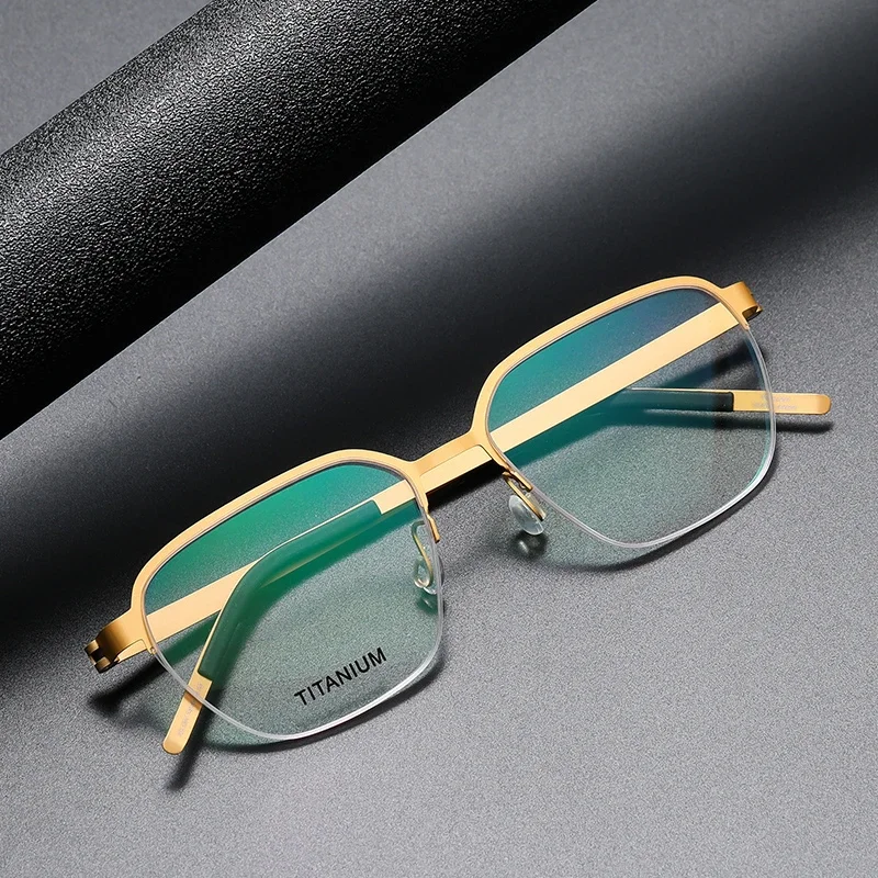 

Oval Frame for Men's Grade Glasses Frame Glasses 7423 Denmark Titanium No Screw Korea Glasses Frames Optical Ultra-light Frames