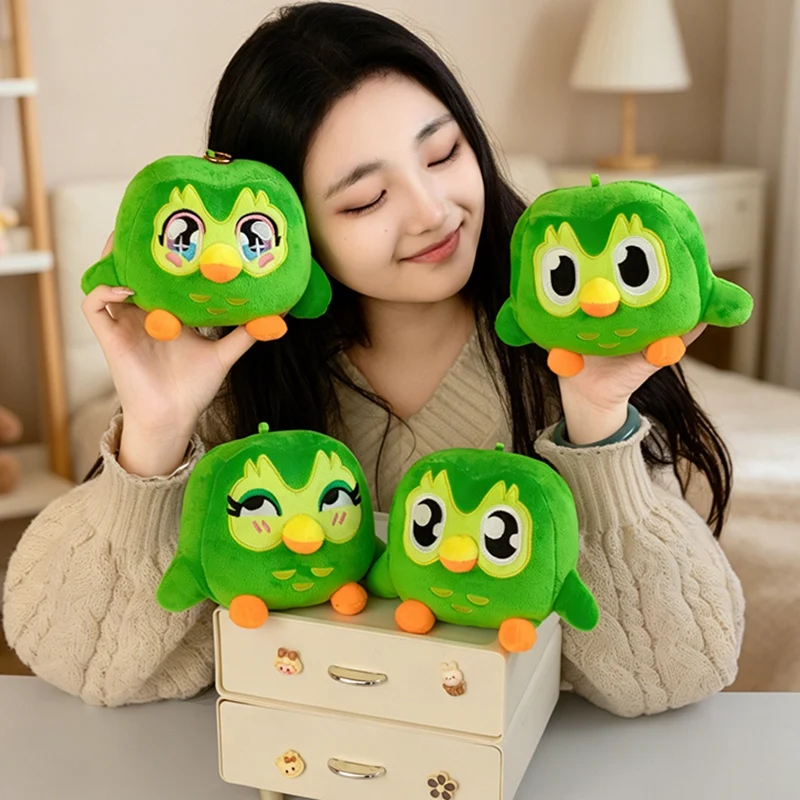 12 cm großes, hübsches grünes Duo-Plüschtier von Duo The Owl, Cartoon-Anime-Plüsch-Anhänger, weiche Stofftierpuppen, Kindergeburtstagsgeschenk