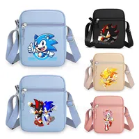 Soniced Boy Girl's Mobile Phone Shoulder Bag Cute Anime Canvas Printing Street Casual Crossbody Oxford Small Handbag Case Kawaii
