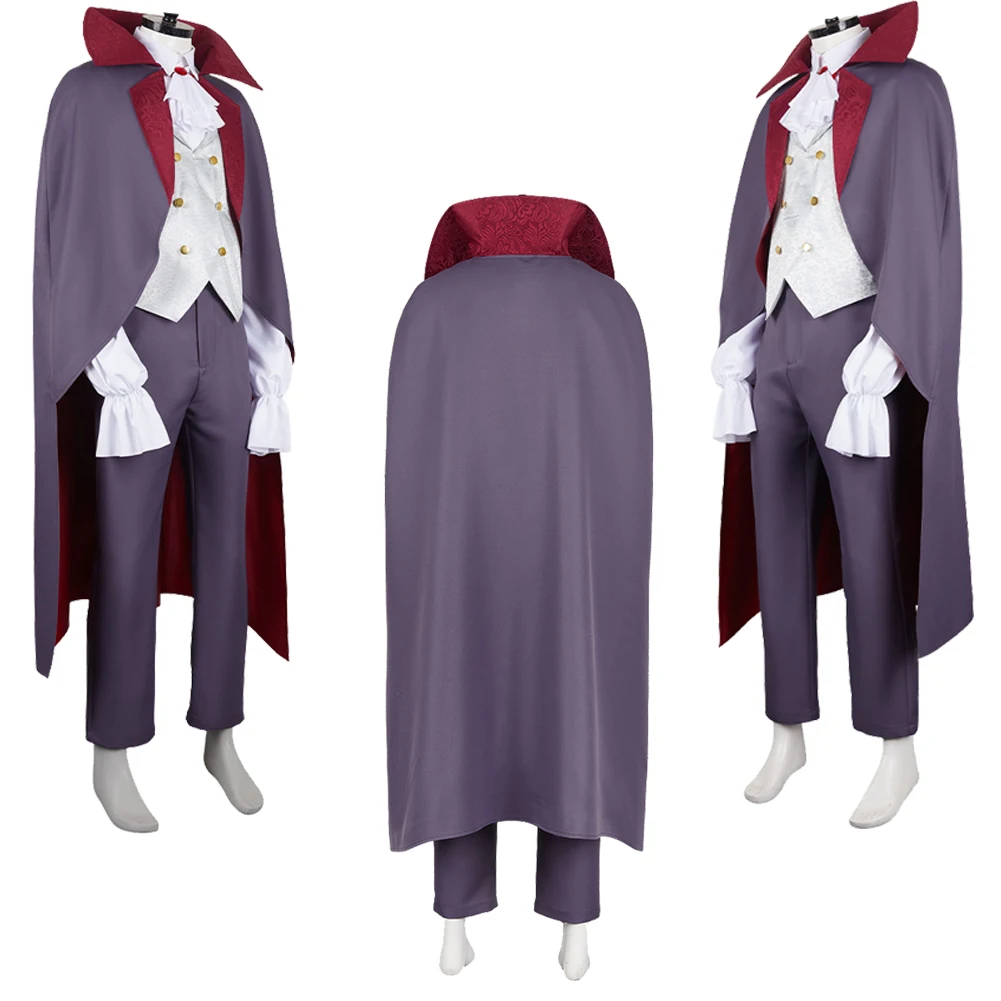 Soshiro Hoshina Cosplay Anime Kaiju Cos 8 Costume Men Cloak Shirt Pants Bow Tie Vest Purple Suits Halloween Carnival Suits Male