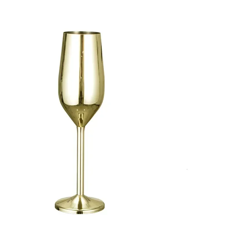 200ml stainless steel champagne glass goblet fall-resistant European bubble glass wedding red wine glass sweet home glass