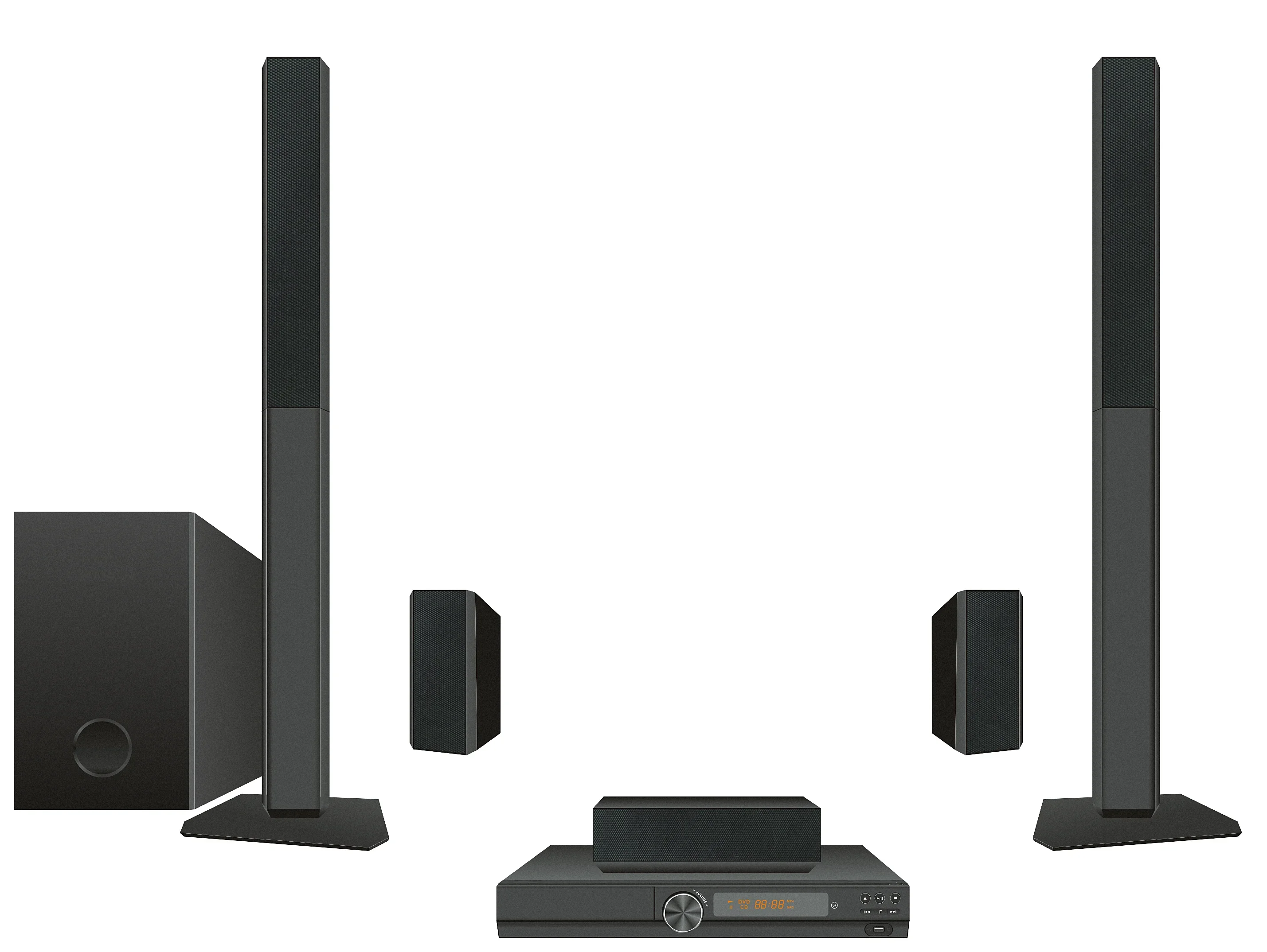 5.1 نظام المسرح المنزلي الصوتي المحيطي مع مشغل DVD وموسيقى الكاريوكي ثلاثية الأبعاد ومكبرات صوت ثلاثية الأبعاد #3