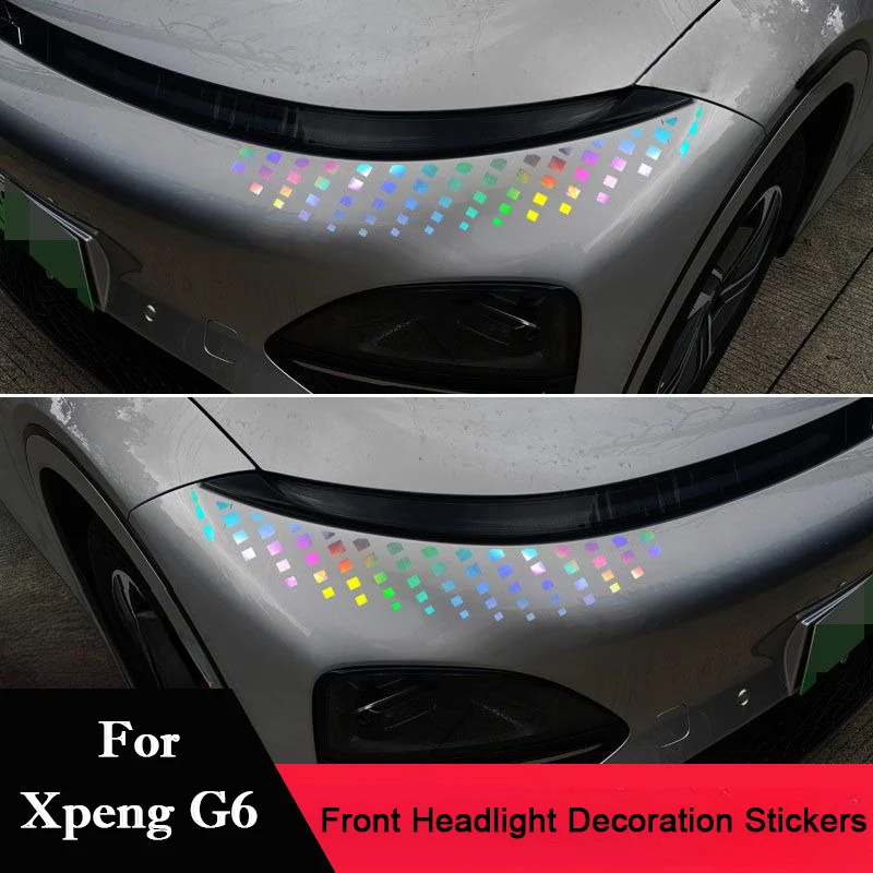 

Модные персонализированные автомобильные наклейки для Xpeng Xiaopeng G6, передние фары, декоративные наклейки для бровей, царапины, внешние аксессуары