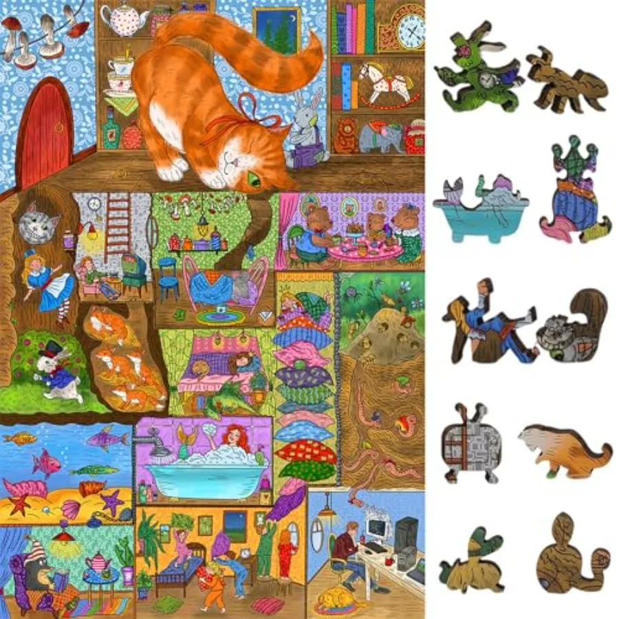 

Wooden Puzzle for Adults - Uniquely Shaped Pieces - Made in The USA by - 470 Pieces - Mazes of Living