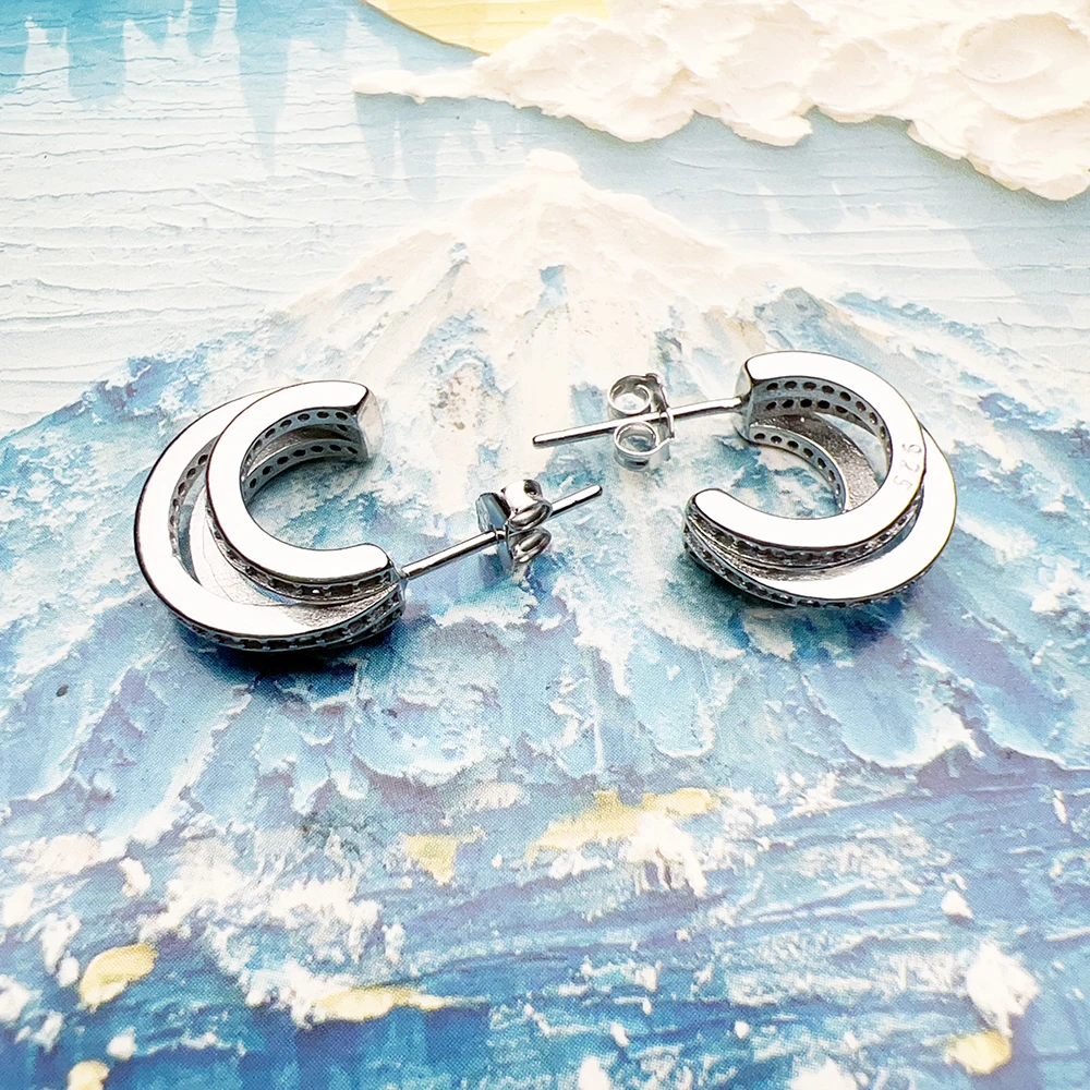 Klappbare Creolen, Kreise, brandneuer feiner Schmuck für Frauen, Vintage-Geschenk aus 925er Sterlingsilber – Detail 8
