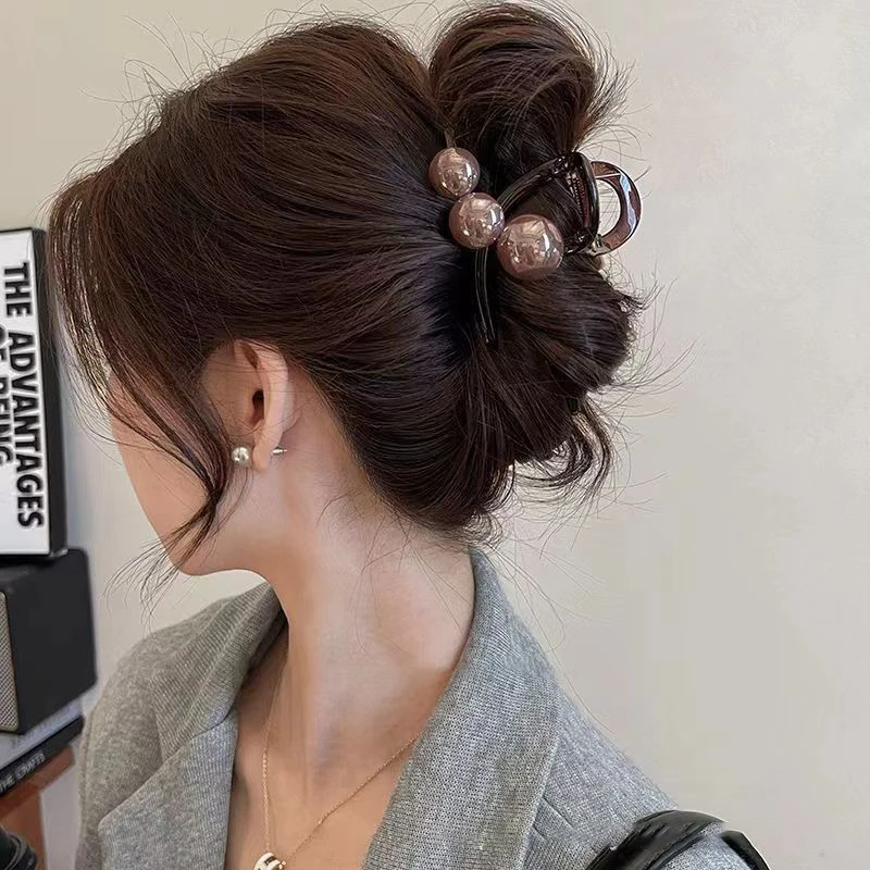 Doce elegante pérolas garra de cabelo caranguejo cruz grampos de cabelo para mulheres meninas grampos de cabelo ornamento presilhas moda acessórios para o cabelo