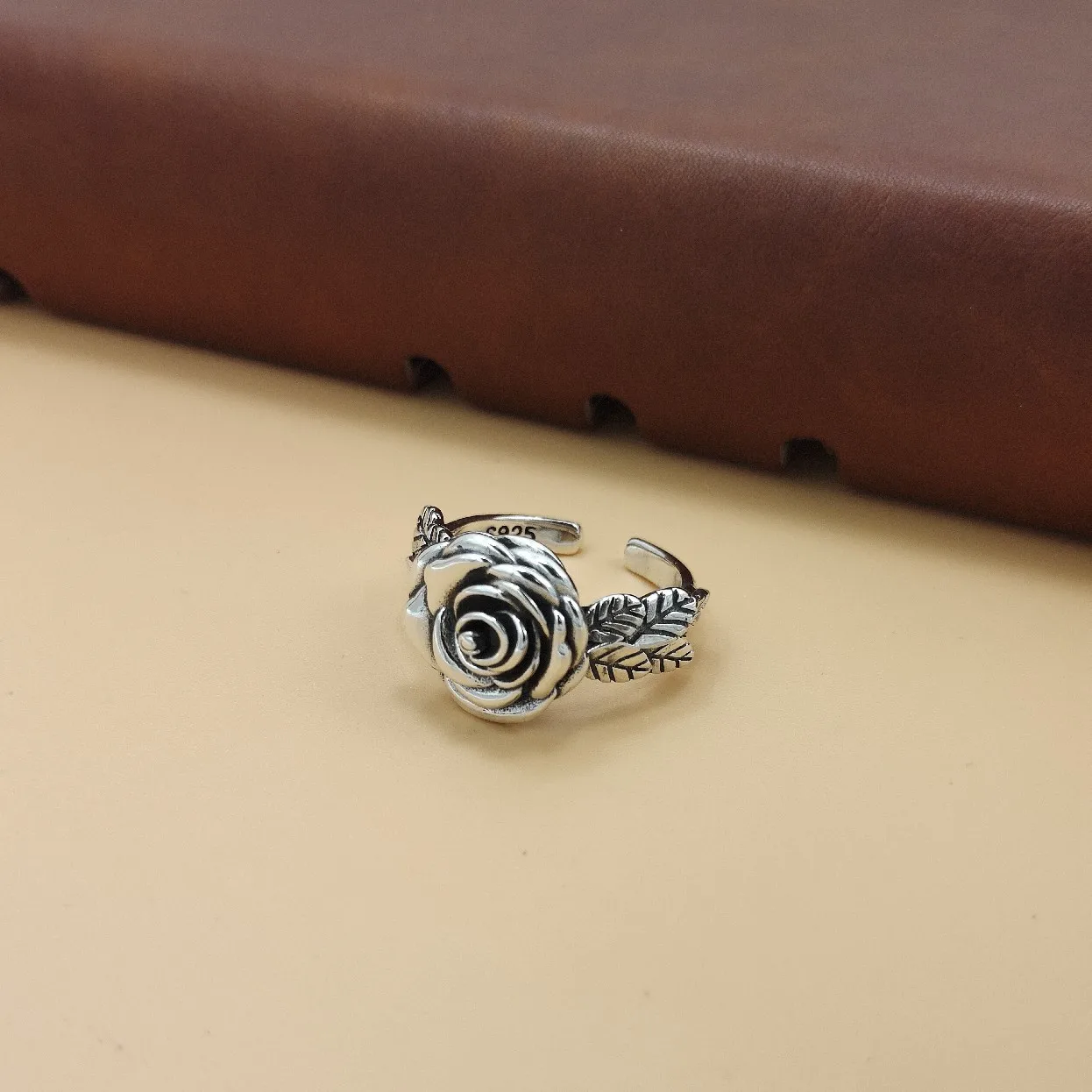 Seiko silver jewelry  sterling silver original rose ring female ins trendy special-interest design simple style retro open mouth