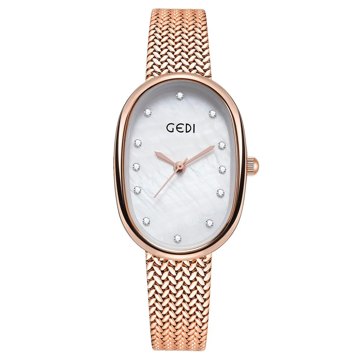Fashion Gedi Tp Brand Quartz Luxury Oval Tonneau Clock Vintage Simple Dial Rose Gold Sliver Blue Orologio Ladies Gifts Watches