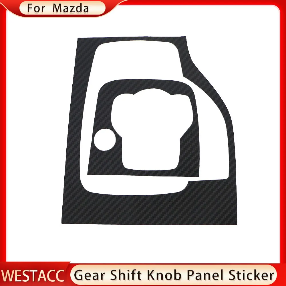 Carbon Fiber Car Gear Head Shift Knob Panel Cover Trim Sticker for Mazda 3 Axela 2014 2015 2016 2017 2018 2019 Accessories view 6