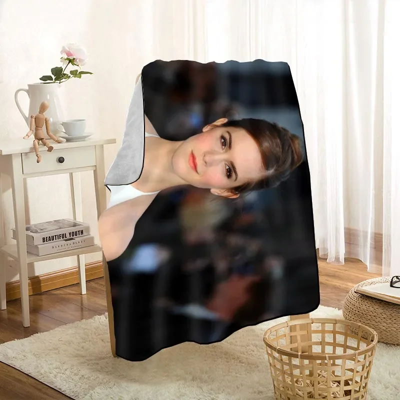 بطانية محمولة مع طباعة للمنزل والأريكة ، وصلت حديثًا ، إيما وواتسون ، رمي ناعم ، مفروشات ، غطاء سفر ، بالغ #4