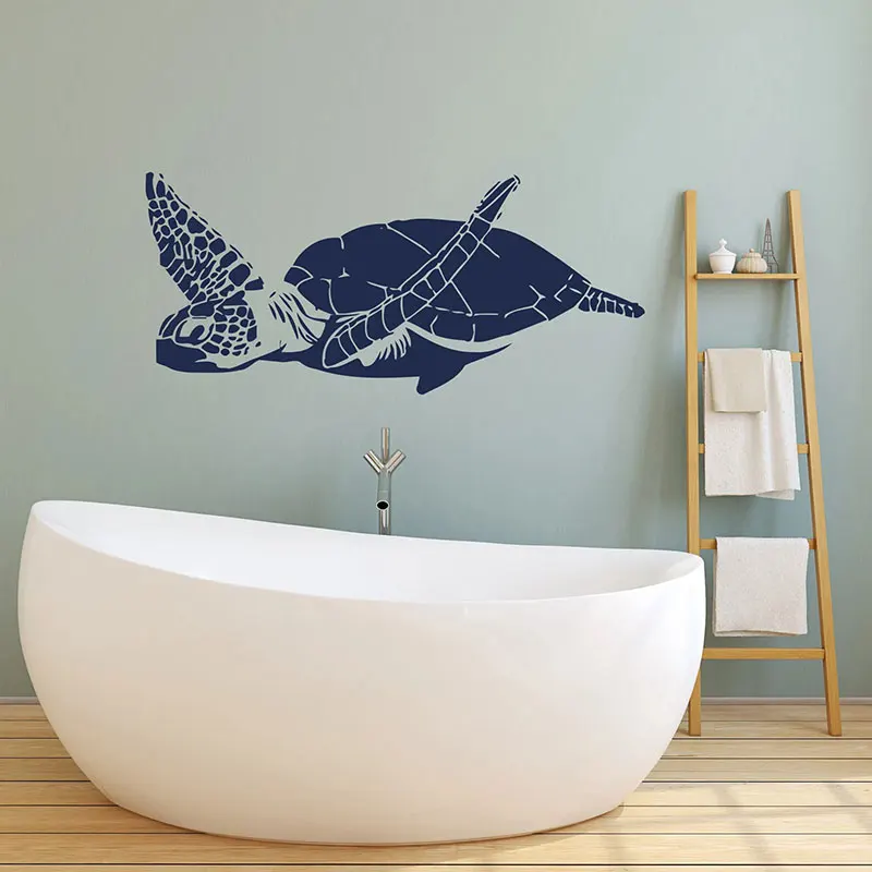

Underwater Sea Life Turtle Wall Decal Vinyl Modern Interior Home Decor for Bathroom Waterproof Sticker Sea Animals Murals Q111
