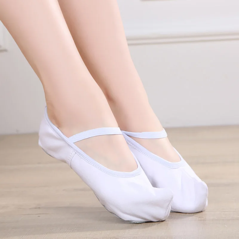 USHINE Quality canvas Cowhide leather soles classical ballet dance indoor practice yoga Gogo Korean dance shoes woman man