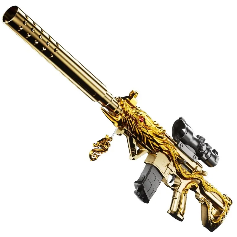 Golden Dragon Style Soft Bullet Toy Blaster with Optical Scope Kids Outdoor Play Toy