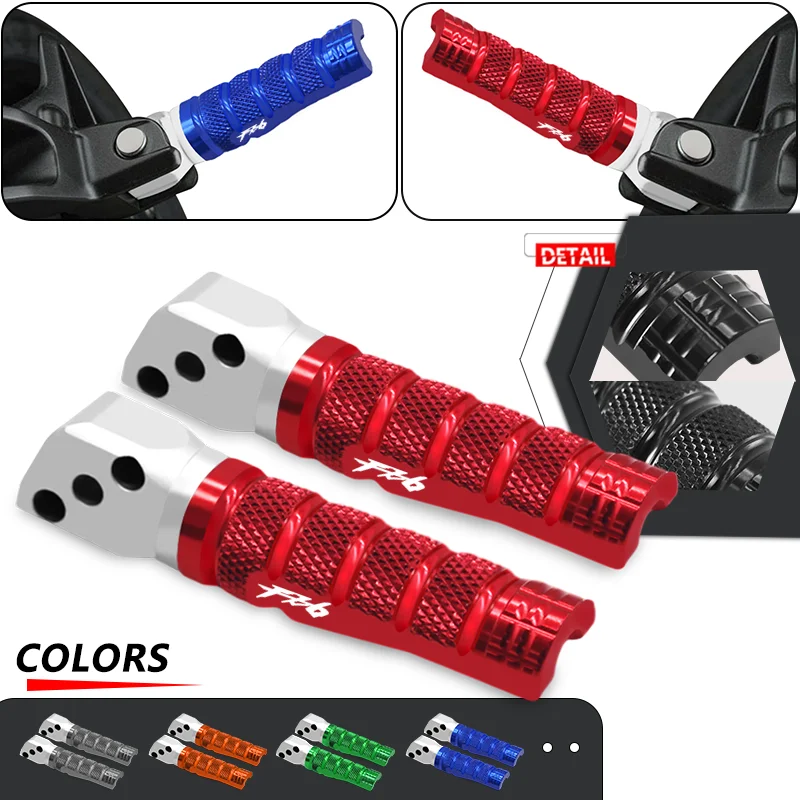 Motorcycle FZ6 CNC Rear Foot Pegs Rests Passenger Footrests For fz6 FZ 6 FAZER 2006-2012 2011 2010 2009 FootPegs Accessories